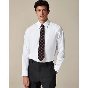 J Crew Slim Bowery Wrinkle Free Spread Collar Dress Shirt US Men's L New